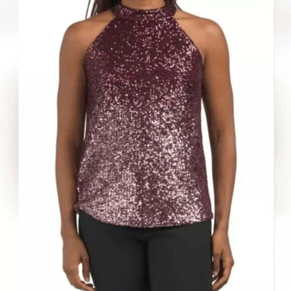 Sequin Halter Neck Sleeveless Blouse. Size Medium. - Picture 1 of 8